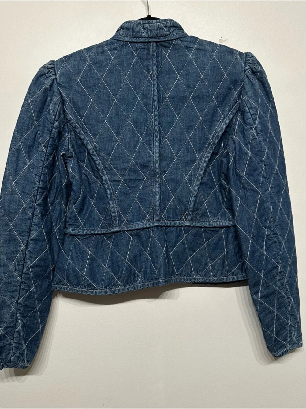 NEW Free People Peggy Quilted Denim Jacket Small - Picture 6 of 10